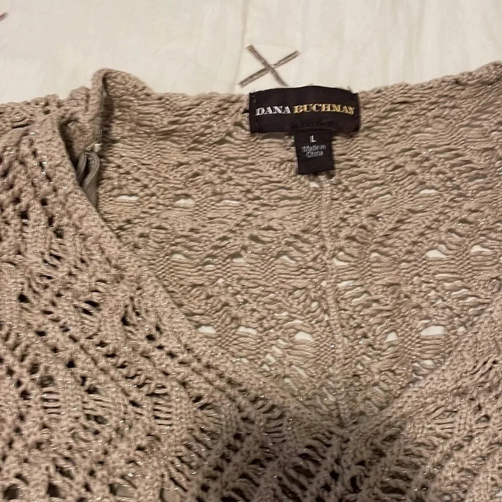 Dana Buchman L knit sweater with tank liner - Picture 2 of 6